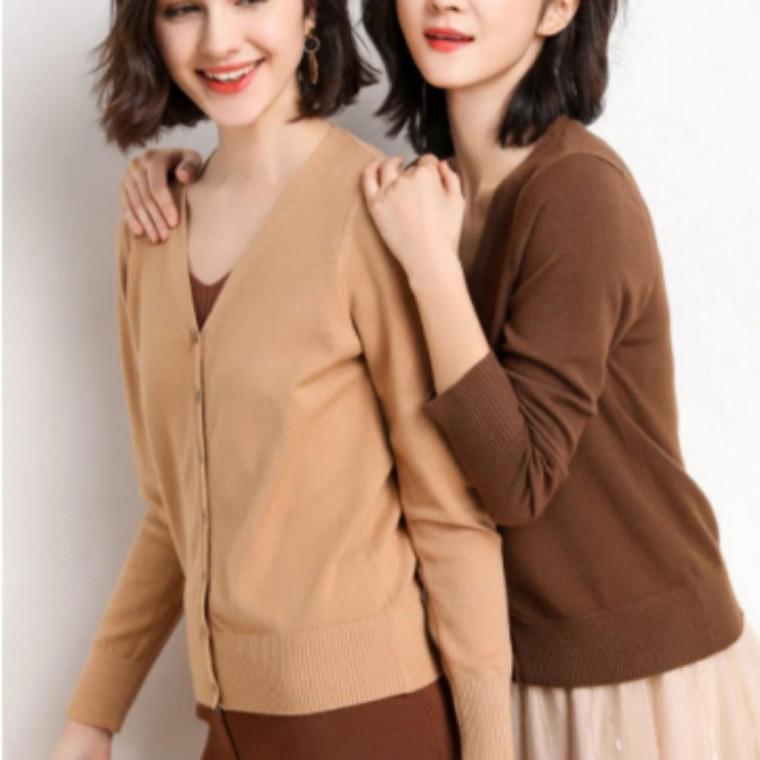 여성 봄 가을 간절기 기본 긴팔 베이직 가디건 6컬러