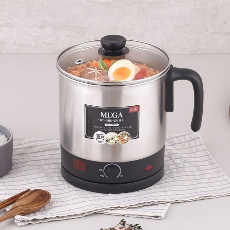 메가 대용량 멀티포트 2.5L 키친플라워 전기주전자 KEK-DJM2500 라면포트 무선주전자