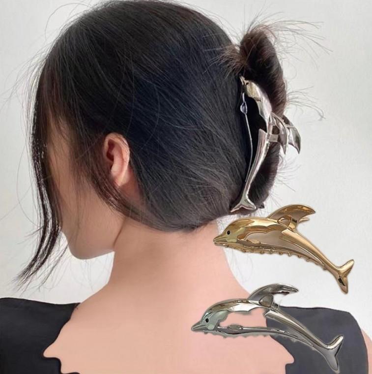 돌고래 집게핀 올림머리 반묶음 헤어 집게핀 머리핀 헤어핀