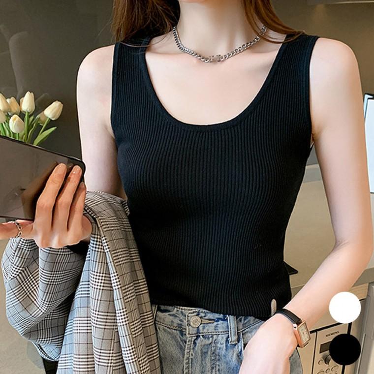 골지 소재 이너 데일리 아이템 여성 민소매 나시티