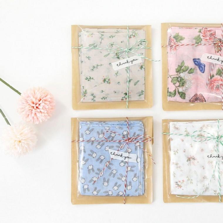 아사 면 손수건 여성 선물 포장 가제 에티켓 큰 반다