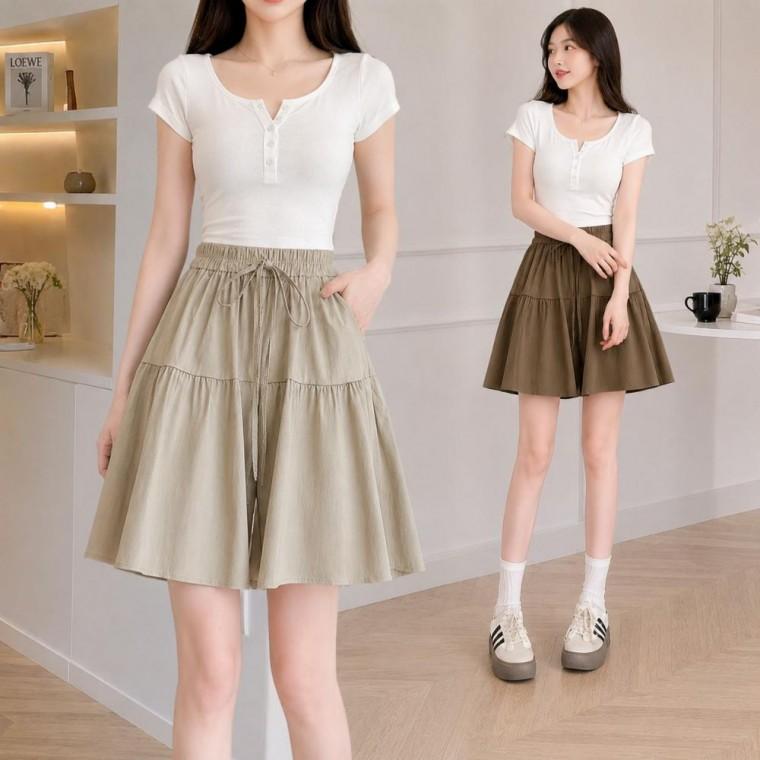 OHS-CWBP6450 아이스 와이드핏 플레어 치마바지