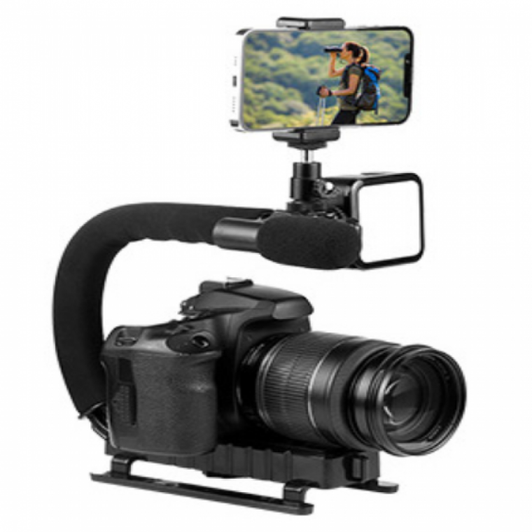 EA U자형 C자형 손떨림방지 짐벌 카메라 안정기 핸드 헬드 DSLR 스마트폰 디지털카메라 영상촬영