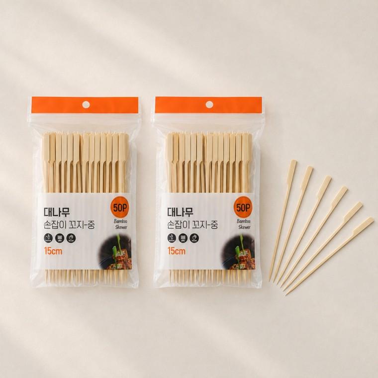대나무 손잡이꼬지 100P 일회용 과일꼬치 홈파티 픽