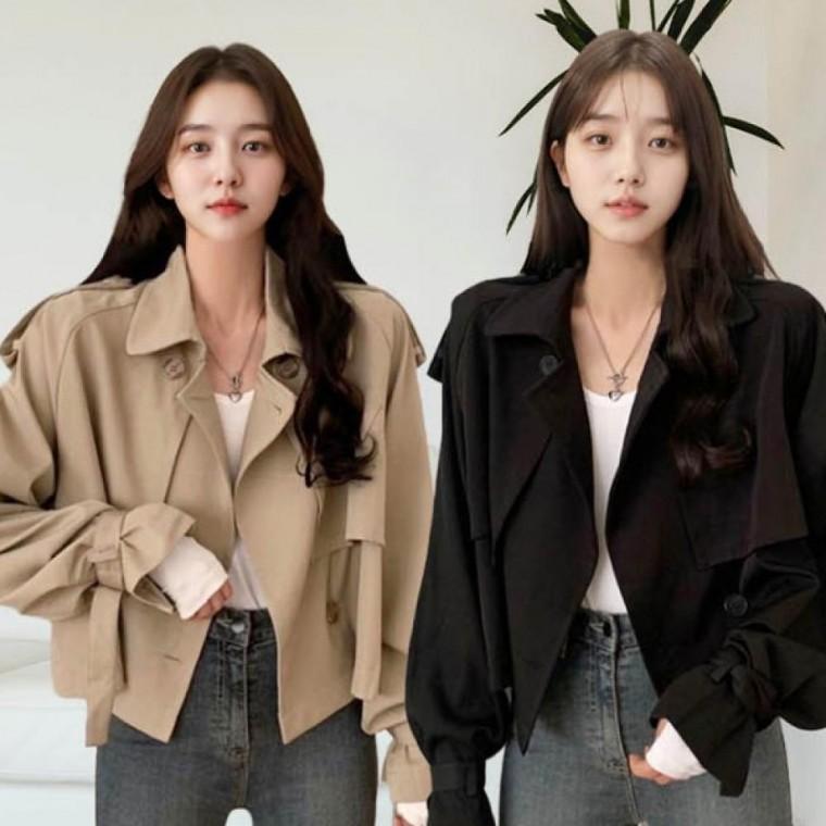 LD 클래식한 디자인 부담없는 데일리 더블 크롭 재킷