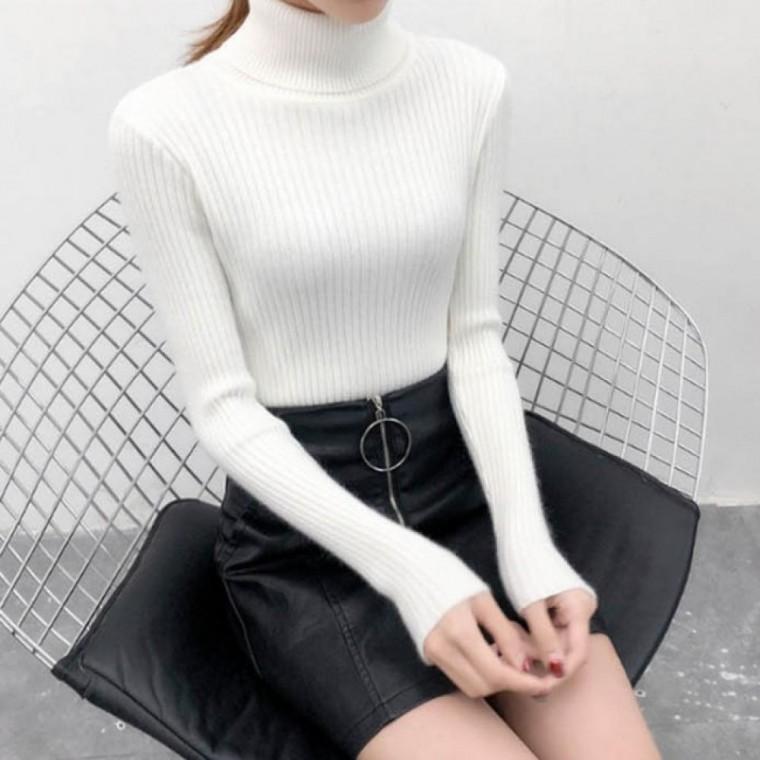 LD 도톰하고 소프트한 목까지 따뜻한 목폴라 골지 긴팔티
