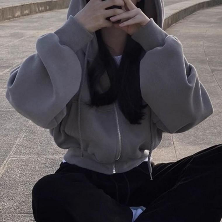 LD 다양한 룩에 매치하기 좋은 피치 기모 후드 집업