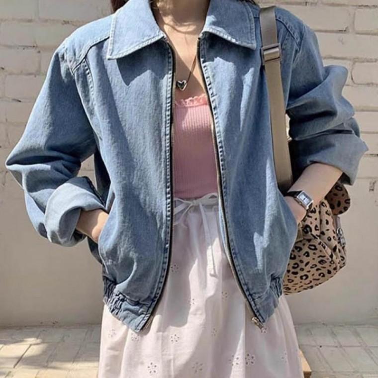LD 캐주얼 빈티지 일상룩 데일리 지퍼 청자켓