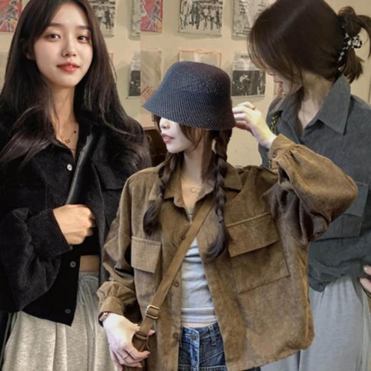 LD 캐주얼 클래식 포근한 무드 셔츠겸용 골덴 카라 재킷