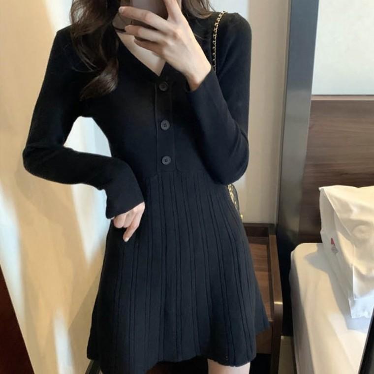 LD 여자 긴팔 미니 슬림핏 하객룩 코디 몸매 숏스커트