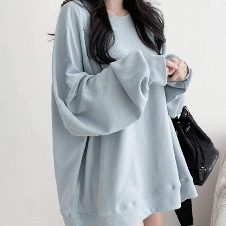 LD 여성 긴팔 라운드 오버핏 맨투맨 루즈 티셔츠