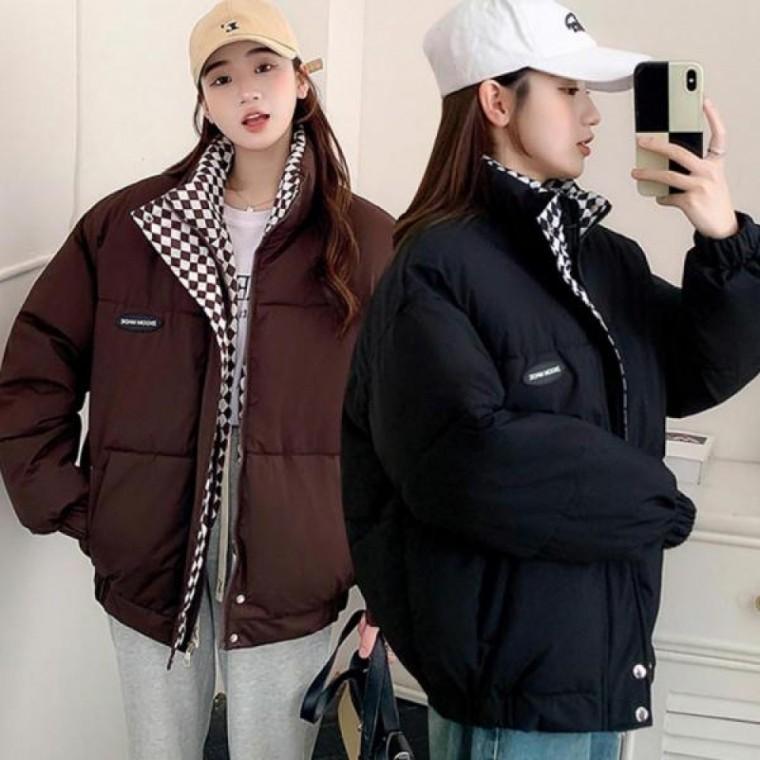 LD 패턴 하이넥 점퍼 가볍고 따뜻한 캐주얼 패딩
