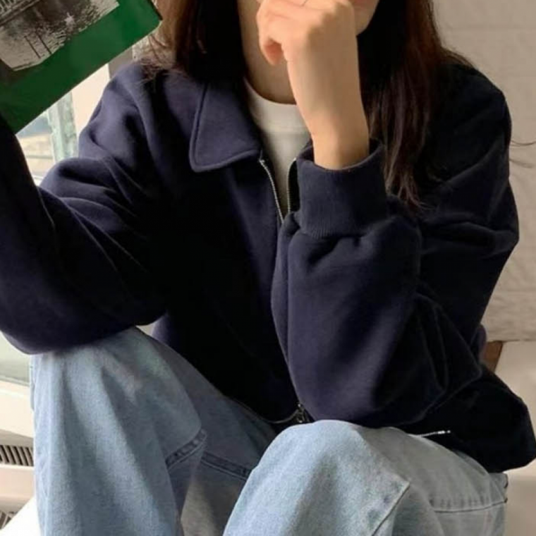 LD 여성 자켓 캐주얼한 카라 아우터 단정한 집업
