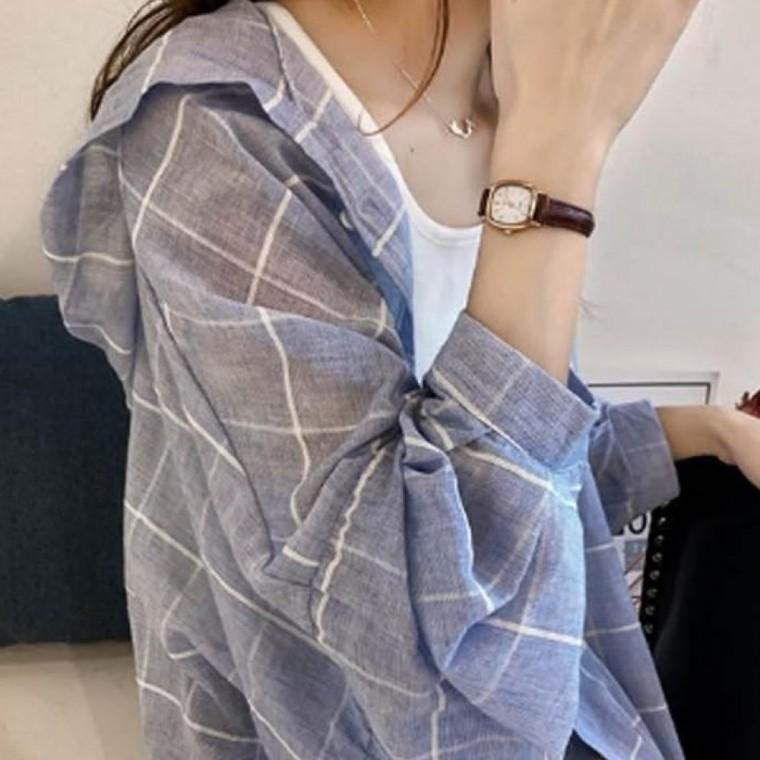 LD 여성 캐주얼 남방 몸매커버 셔츠 롱 루즈핏 긴팔
