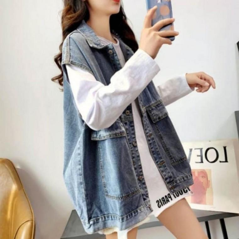 LD 루즈핏 데님 청 조끼 오버핏으로 다양하게 활용 가능한 베스트