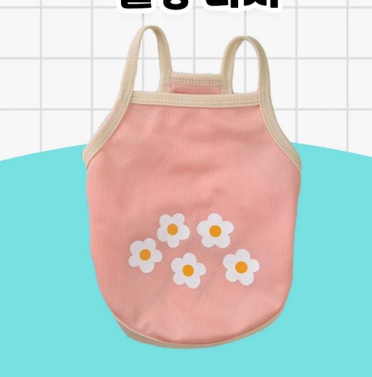 강아지 여름 쿨링 나시티 반려동물 데일리 시원한 애견 의류 민소매 민소매티 외출 산책 룩 냉감 옷