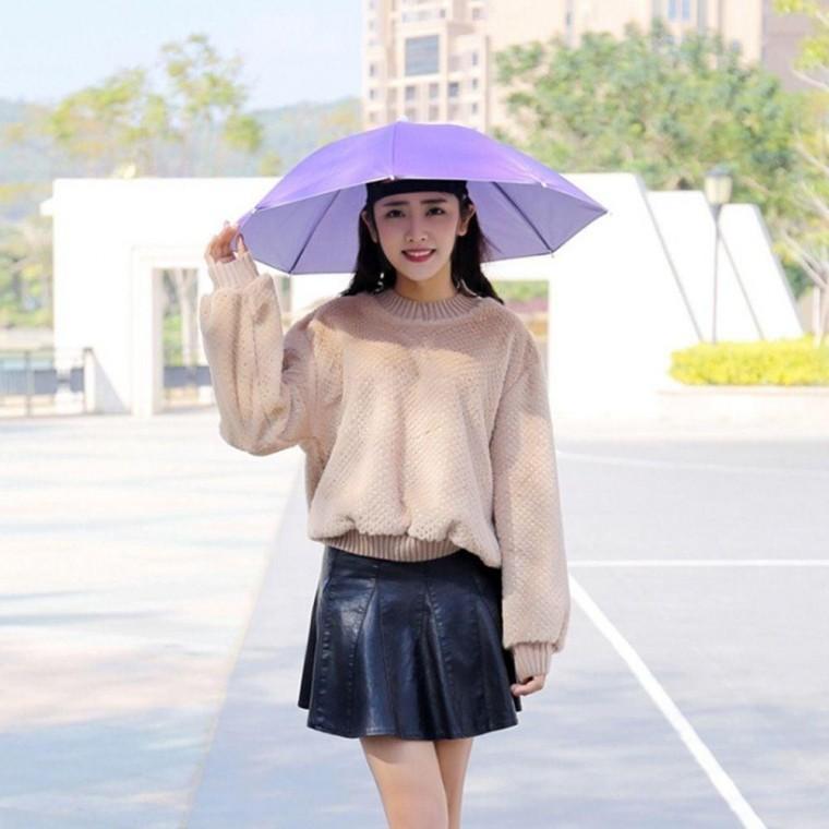 머리에쓰는 우산 모자 양산
