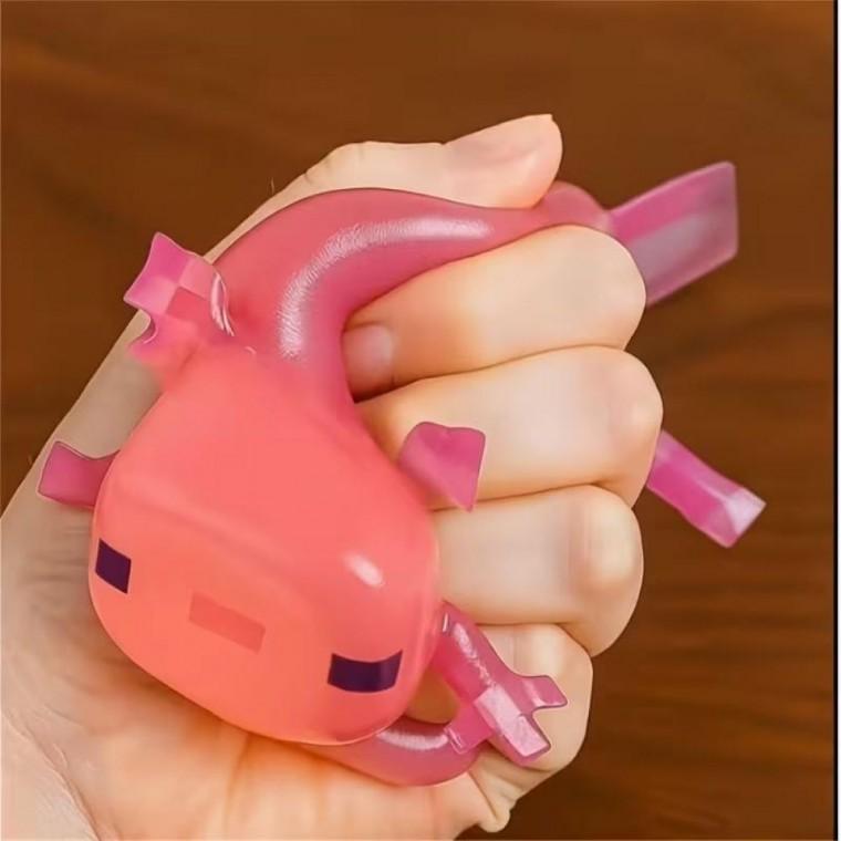 분홍 아홀로틀 말랑이 우파루파 도마뱀 말랑이 슬라임 실링니도 검드롭