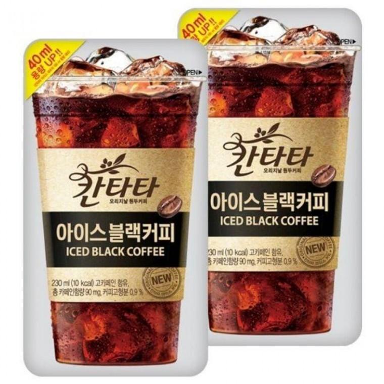 롯데 칸타타 무설탕 깔끔한 아메리카노 팩 음료 액상 커피 아이스 블랙커피 230ml 10팩입