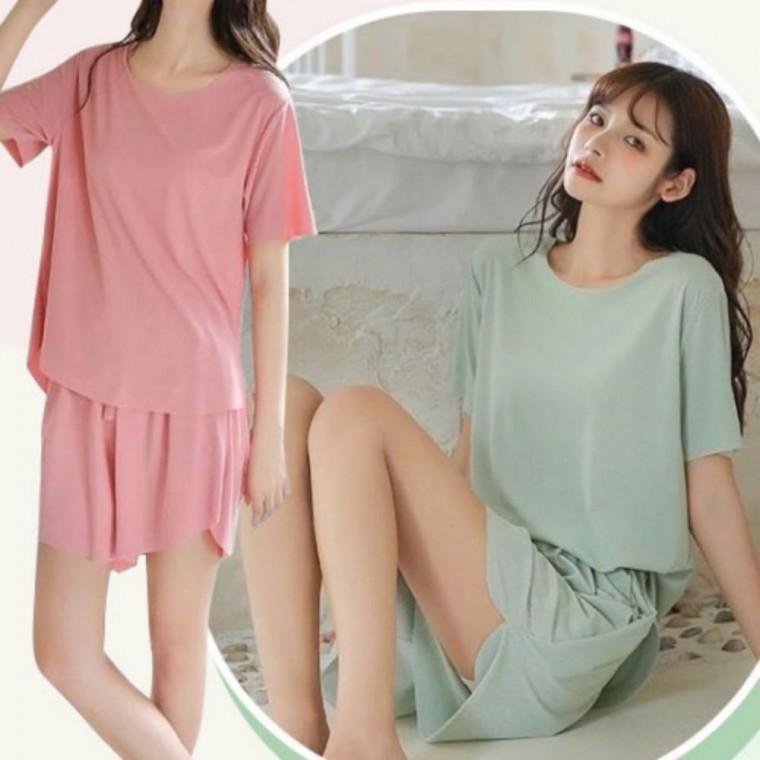 편한 바지 상하의 세트 파자마 여자 홈 웨어 루즈핏 원마일 투피스