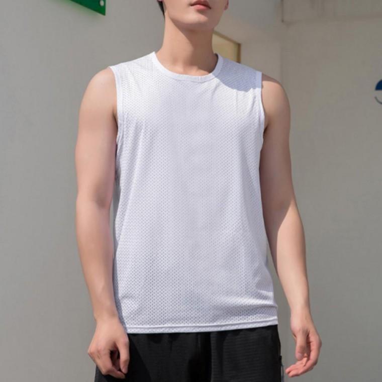 남성 여름 냉감 메쉬 민소매 나시티 쿨 런닝 기능성 속옷 쿨티셔츠 스포츠 운동복 이너웨어