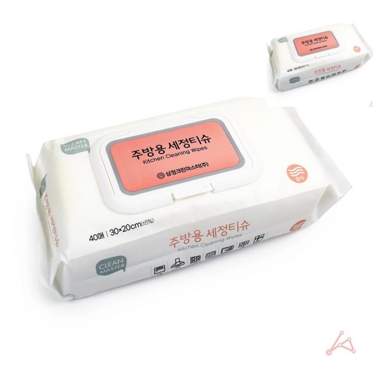 주방용 세정티슈 40매 주방세정티슈 청소물티슈 주방티슈
