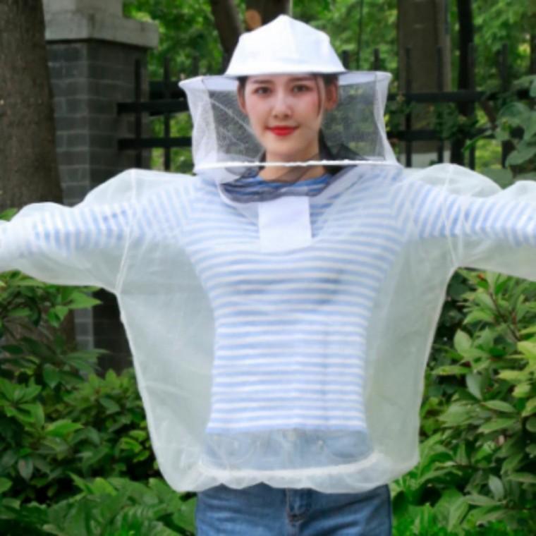 양봉 벌보호복 작업복 상의 모자 세트 모기장옷 밭일해충예방 메쉬