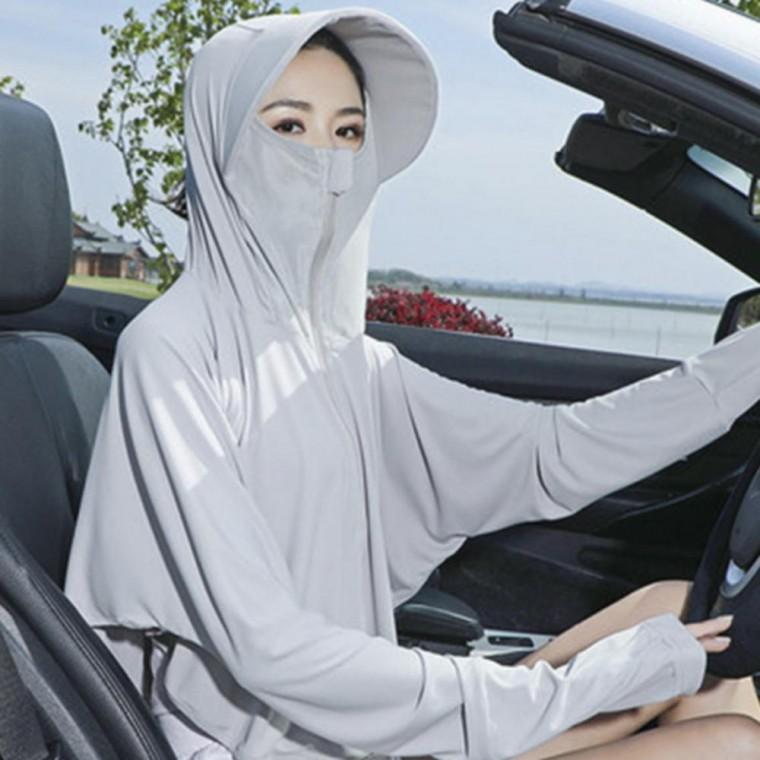 경량 바람막이 후드 집업 점퍼 자켓 아이스 쿨링 햇빛가리개 모자 자외선차단