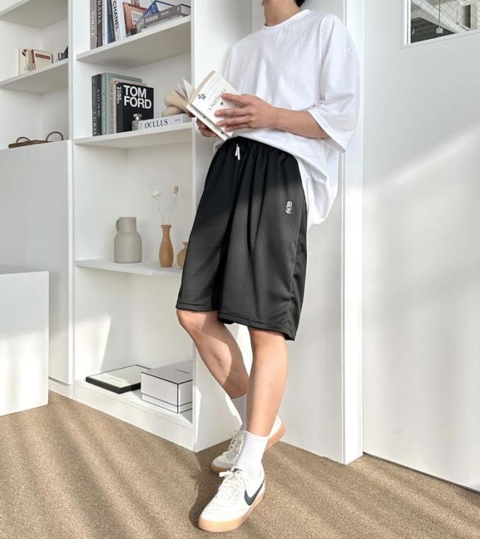 와이드팬츠 남성트레이닝반바지 남자5부반바지
