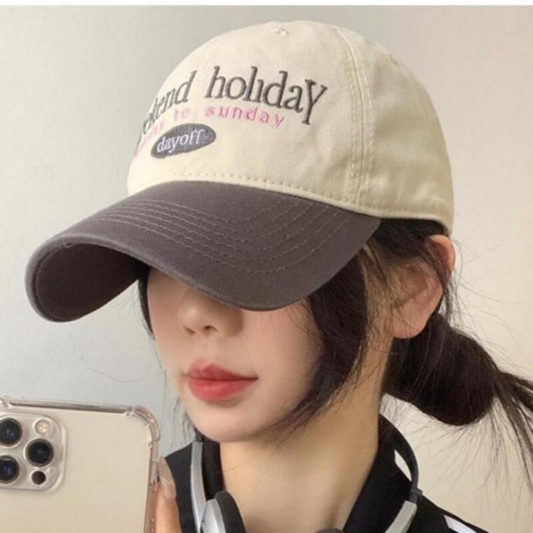 레터링 자수 볼캡 빈티지 야구모자 배색 캡모자 남녀공용
