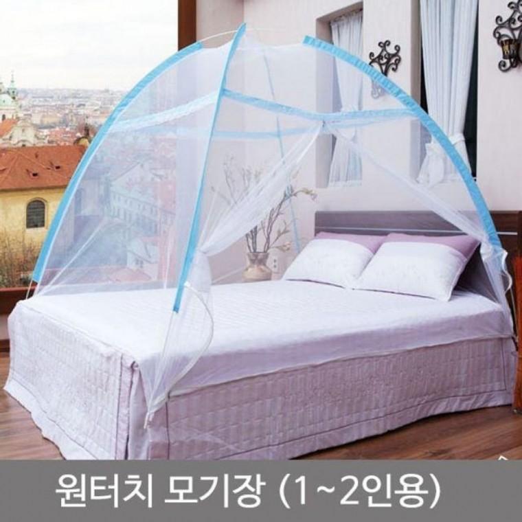 원터치 돔형 모기장 1인용 2인용 침대용 어린이 텐트