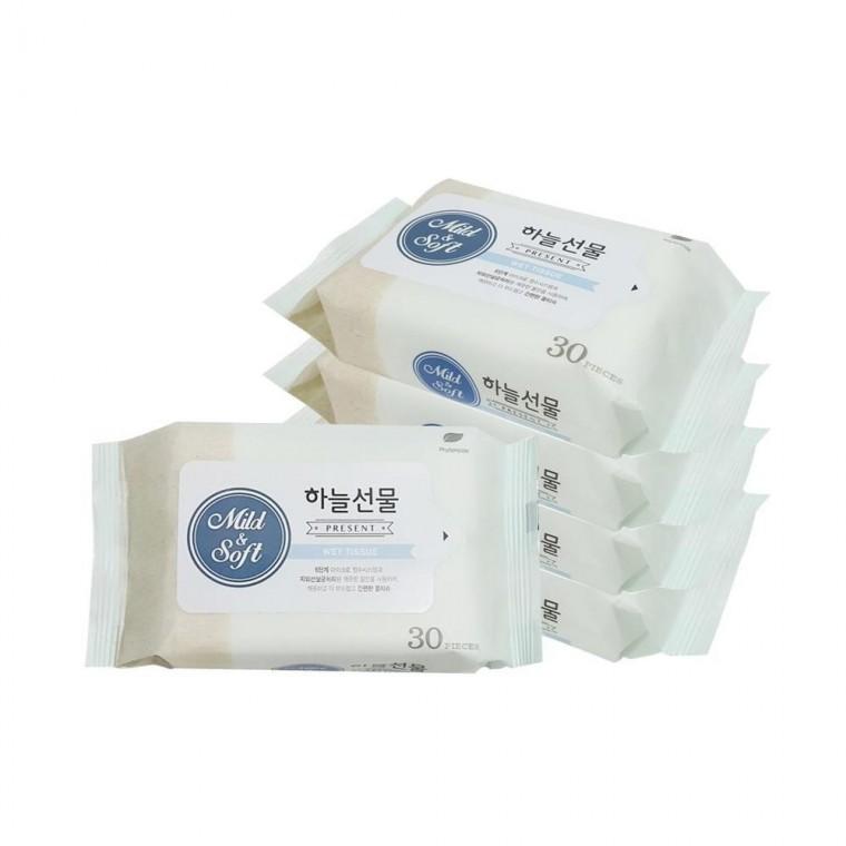 루미나D 하늘선물 물티슈 휴대형 안전 고급 30매x5개