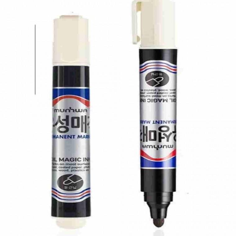 유성매직 블랙 2개입 걸이용 검정유성펜 검정싸인펜 블랙마커
