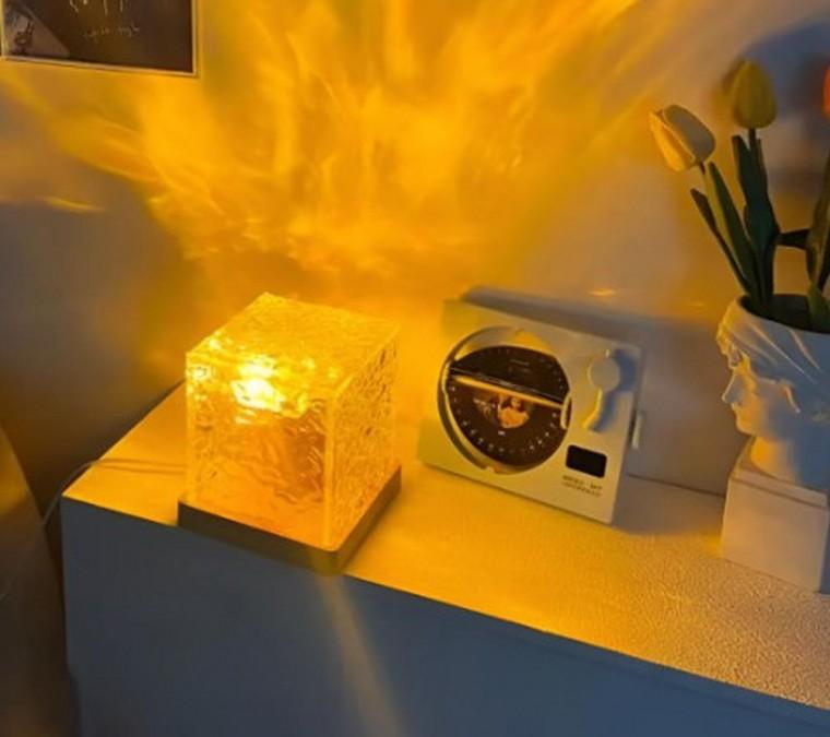 3색 변경 오로라 무드등 큐브 LED 물결 조명