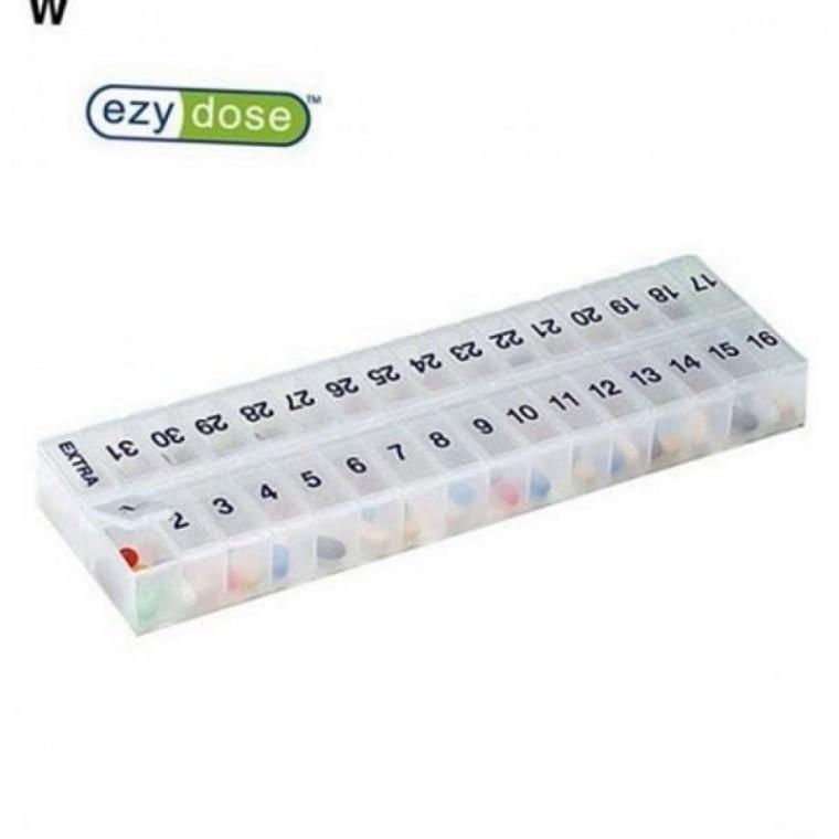 알약 휴대용 케이스 월간 32칸 요일별 한달 투명