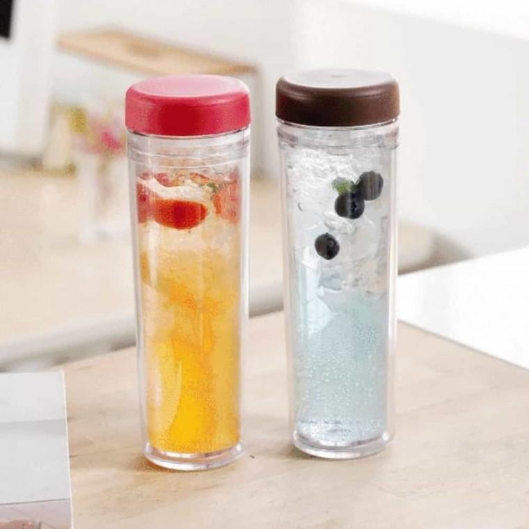 베이직 보틀 500ml 휴대용물병 투명이중물명