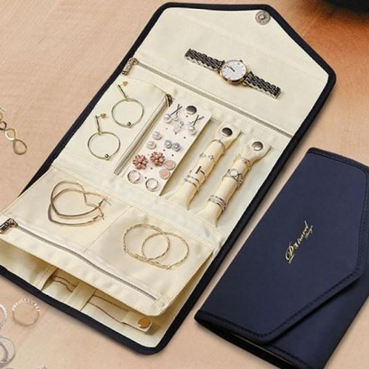 파우치 쥬얼리 목걸이 반지 액세서리 보관함 귀걸이 휴대용 여행용