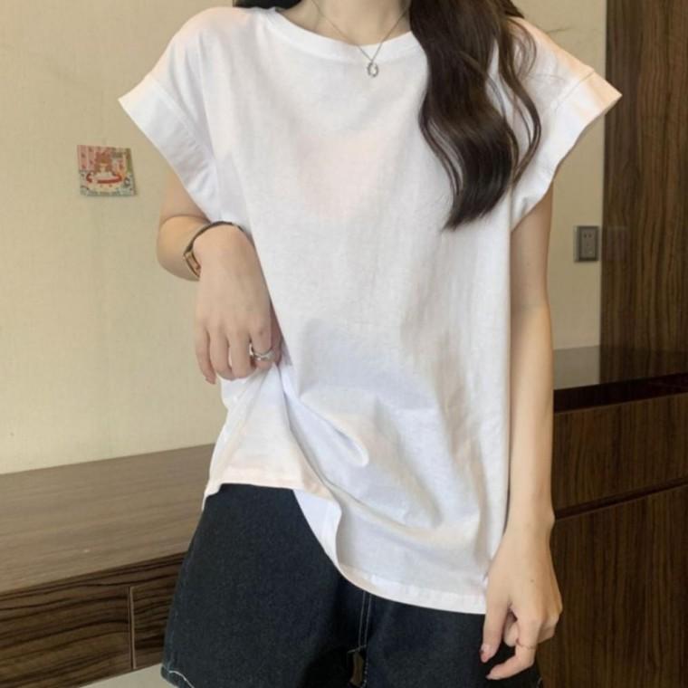 우먼즈 여유핏 여리핏 데일리 캡소매 데일리 캐주얼 심플 여름 반팔티