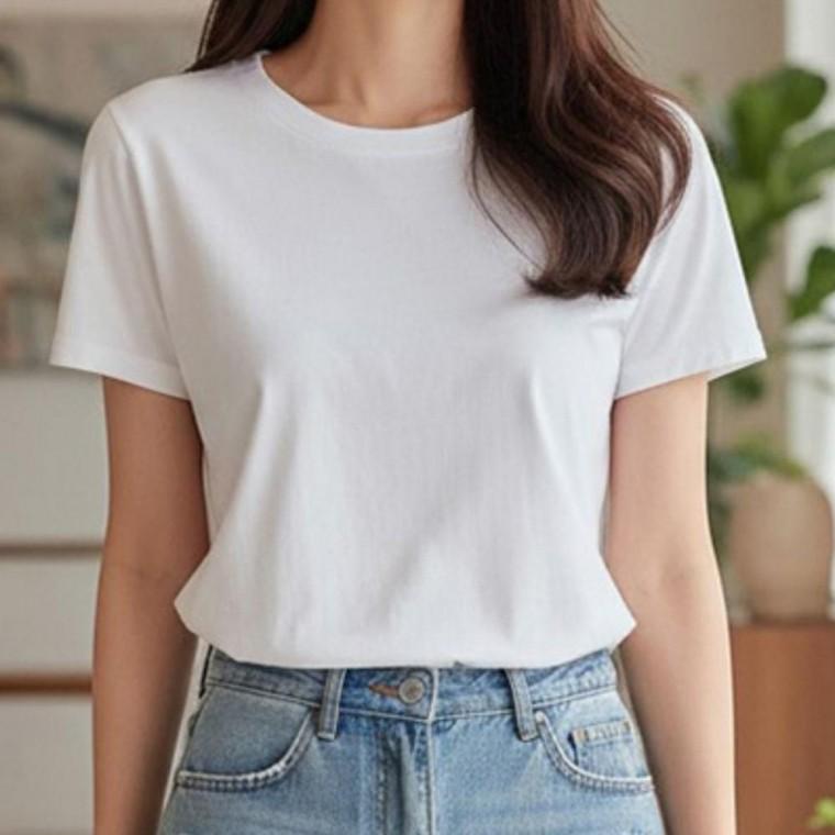 우먼즈 기본핏 슬림핏 산뜻핏 데일리 이너 활용 봄여름 캐주얼 반팔티