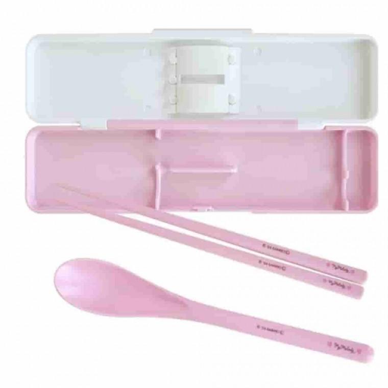 마이멜로디 소음방지 콤비세트 18cm 휴대용수저 휴대용식기 캐릭터수저