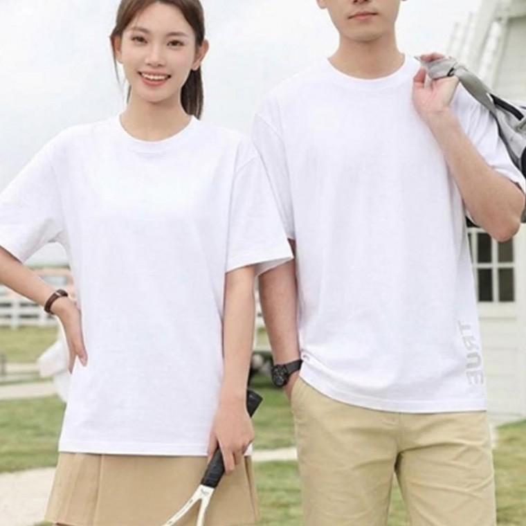 남녀 감각적인 사계절 무지 반팔티 화이트 1P 베이직 티셔츠 깔끔 데일리