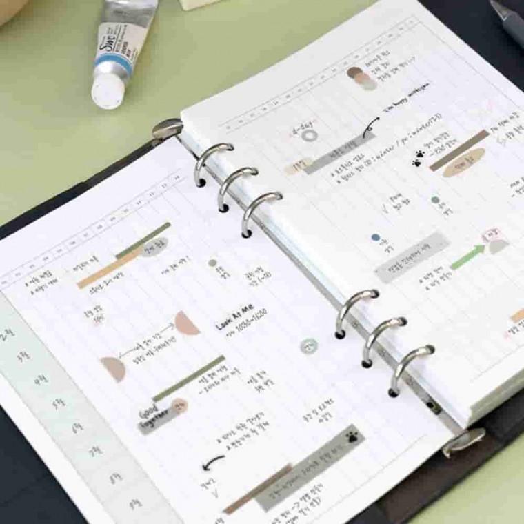 6공 바인더 A5 다이어리 속지세트 6공내지 만년다이어리속지 A5내지
