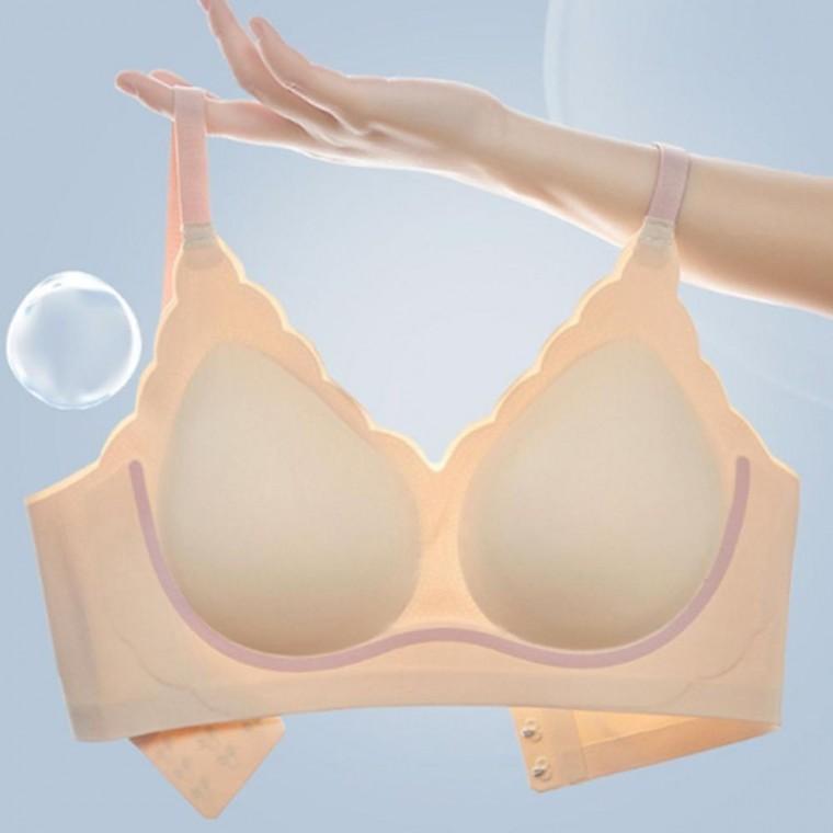 여성 3단 내추럴한 버클 햄라인 브래지어 1P 노와이어 3D 입체 패드 리프팅