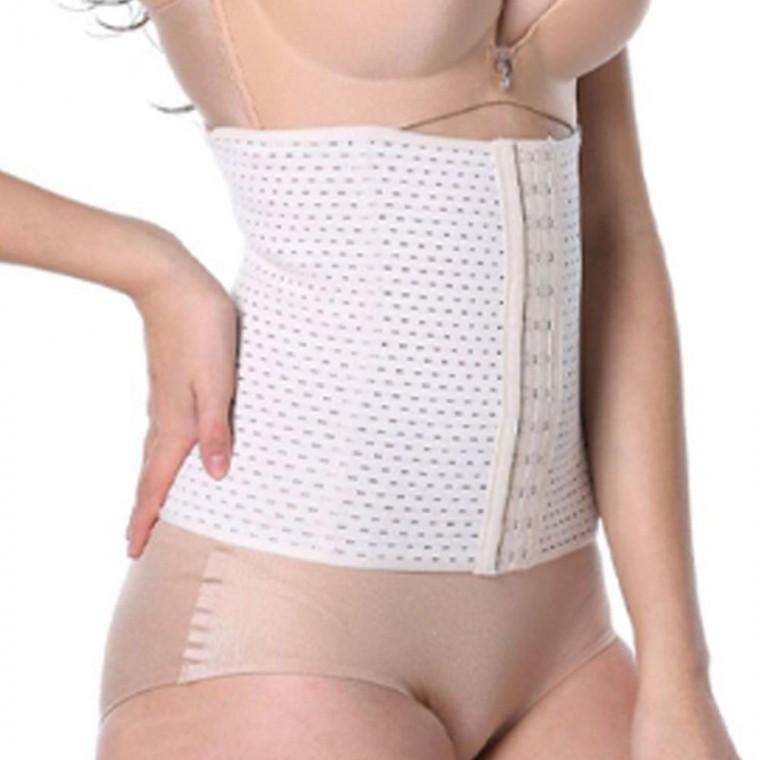 여성 시원한 펀칭 메쉬 코르셋 복대 1P 앞후크 뱃살 보정 똥배 슬림 군살