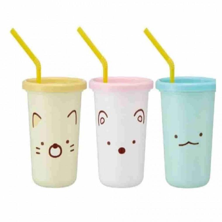 스트로 텀블러 3P 세트 320ml 플라스틱텀블러 카페텀블러 뚜껑있는컵