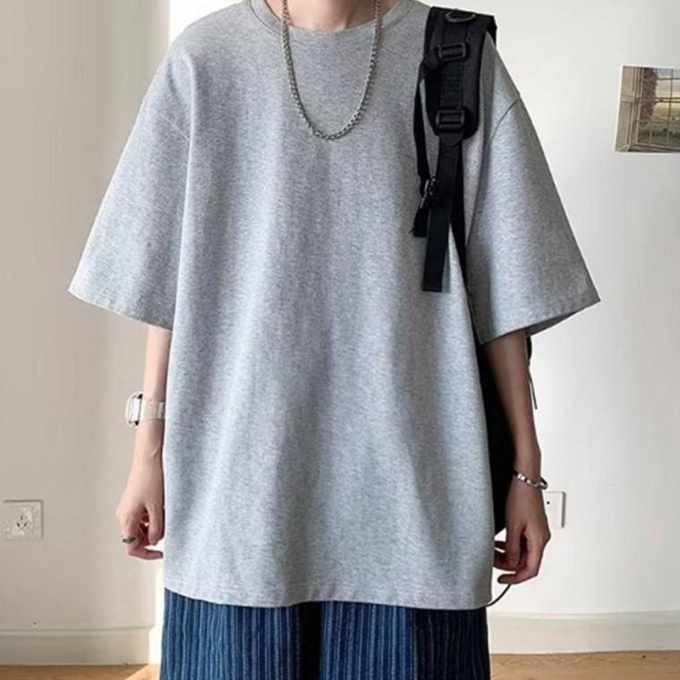 남성 가벼운 소프트한 무지 반팔티 1P 오버핏 베이직 여름 티셔츠 데일리
