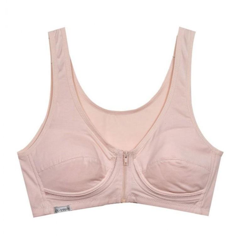 입고 벗기 매끈한 편안한 앞 지퍼 노와이어 부직포 브라 여성 속옷