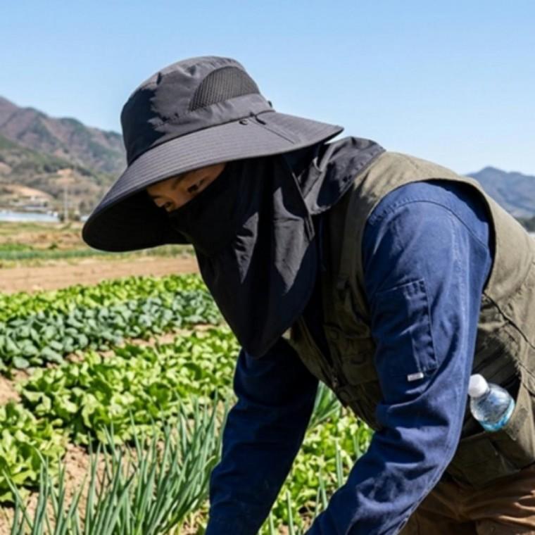 챙넓은 햇빛가리개 자외선차단 창 넓은 농사 작업 모자