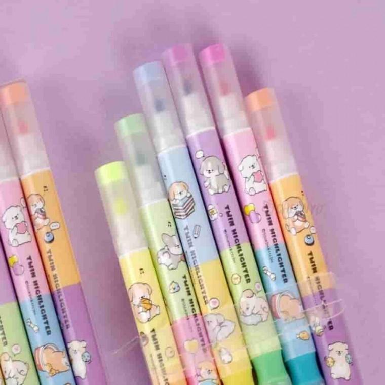 트윈 형광펜 랜덤발송 부드러운형광펜 밑줄펜 마크펜