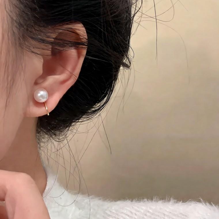 진주 클립형 귀걸이 귀안뚫는 논홀이어링 데일리 패션